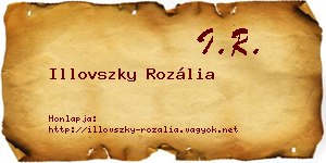 Illovszky Rozália névjegykártya
