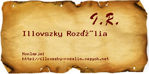 Illovszky Rozália névjegykártya